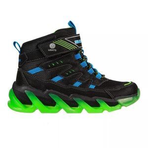 Skechers Lights Mega Surge Boy's Shoes Toddler Black Blue Waterproof Boots 12